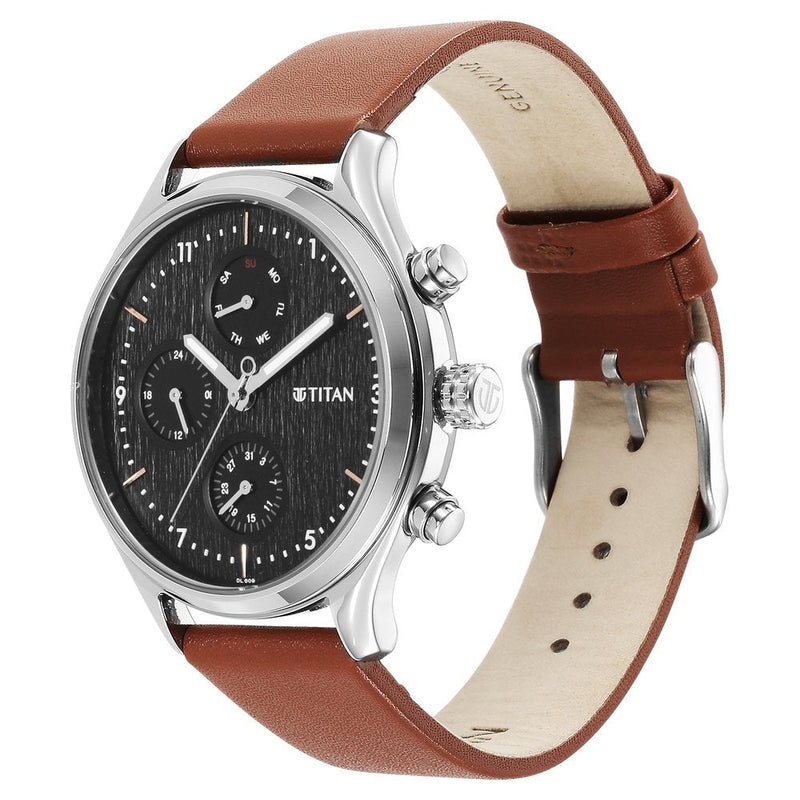 Titan Neo Silver Dial Multi Leather Strap watch for Men