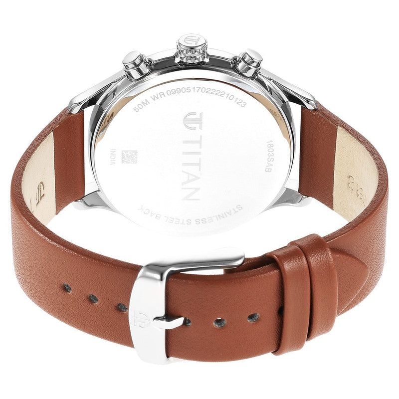 Titan Neo Silver Dial Multi Leather Strap watch for Men