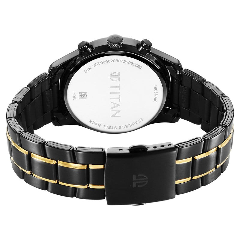 Titan Quartz Analog with Day and Date Black Dial Watch for Men