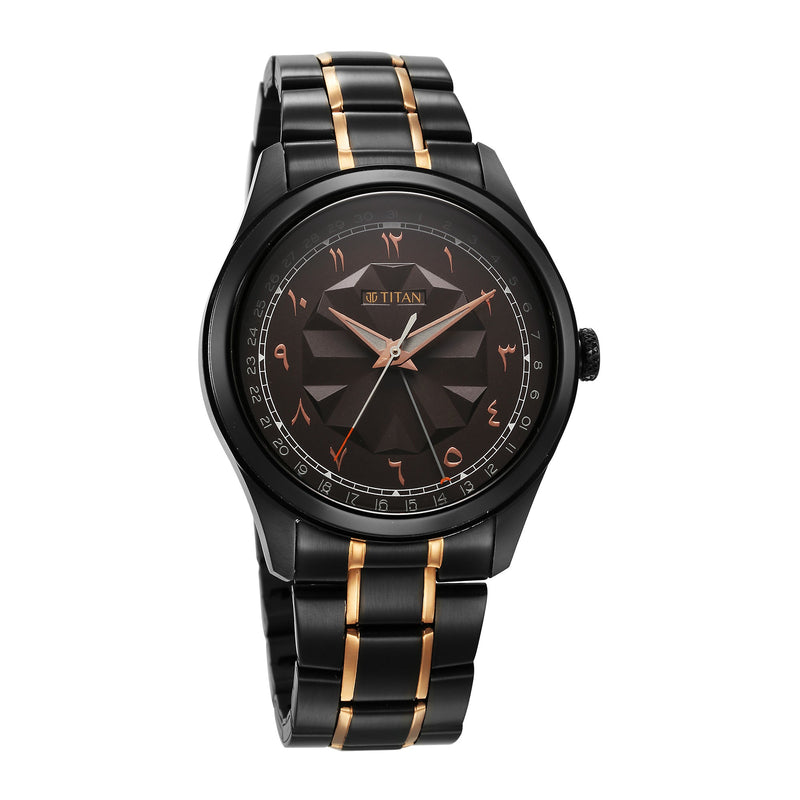 Marhaba Black Dial Metal Strap Watch