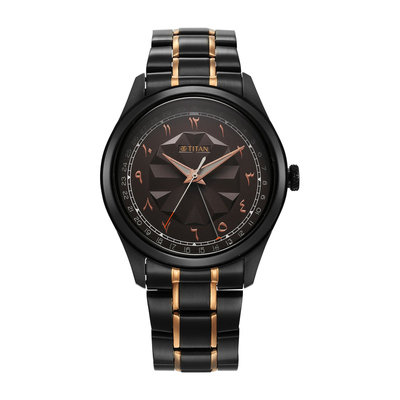 Marhaba Black Dial Metal Strap Watch