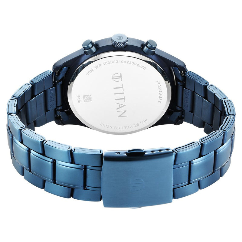 Titan Neo Splash Blue Dial Multi Stainless Steel Strap Watch for Men