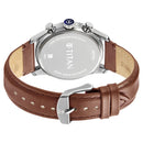 Titan Elmnt Metal Brown Leather Strap watch for Men