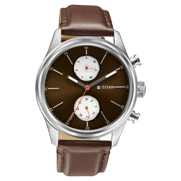 Titan Quartz Analog Leather Strap Watch for Men