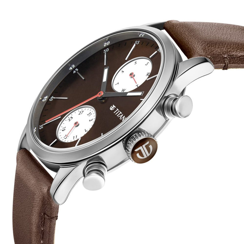 Titan Quartz Analog Leather Strap Watch for Men