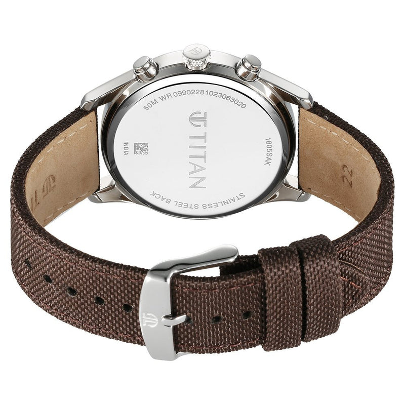 Titan Wrist Wit Quartz Analog with Day and Date Brown Dial Leather Strap Watch for Men