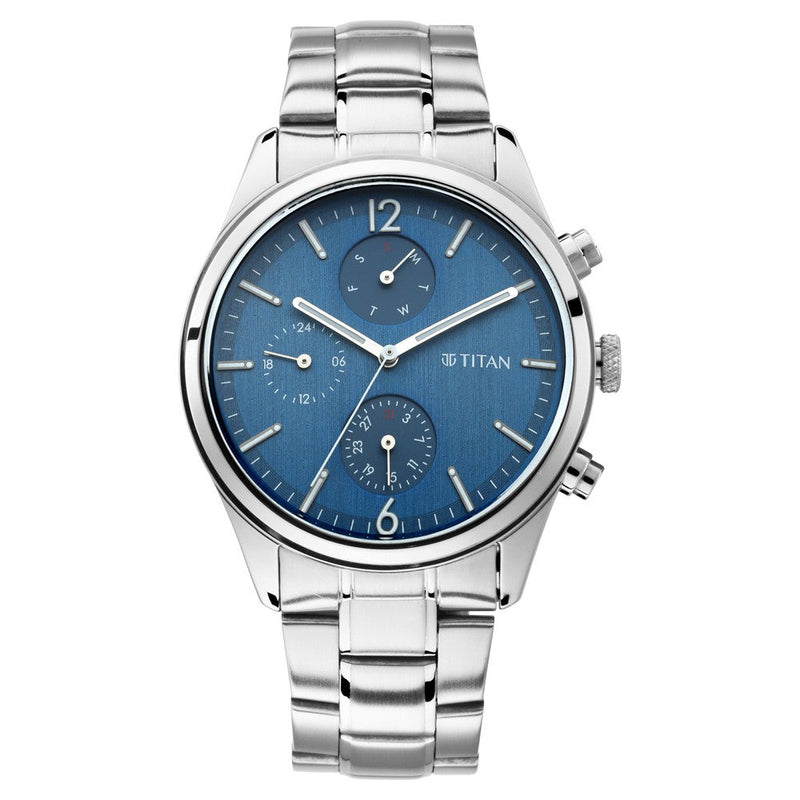 Titan Workwear Blue Dial Multi Metal Strap watch for Men