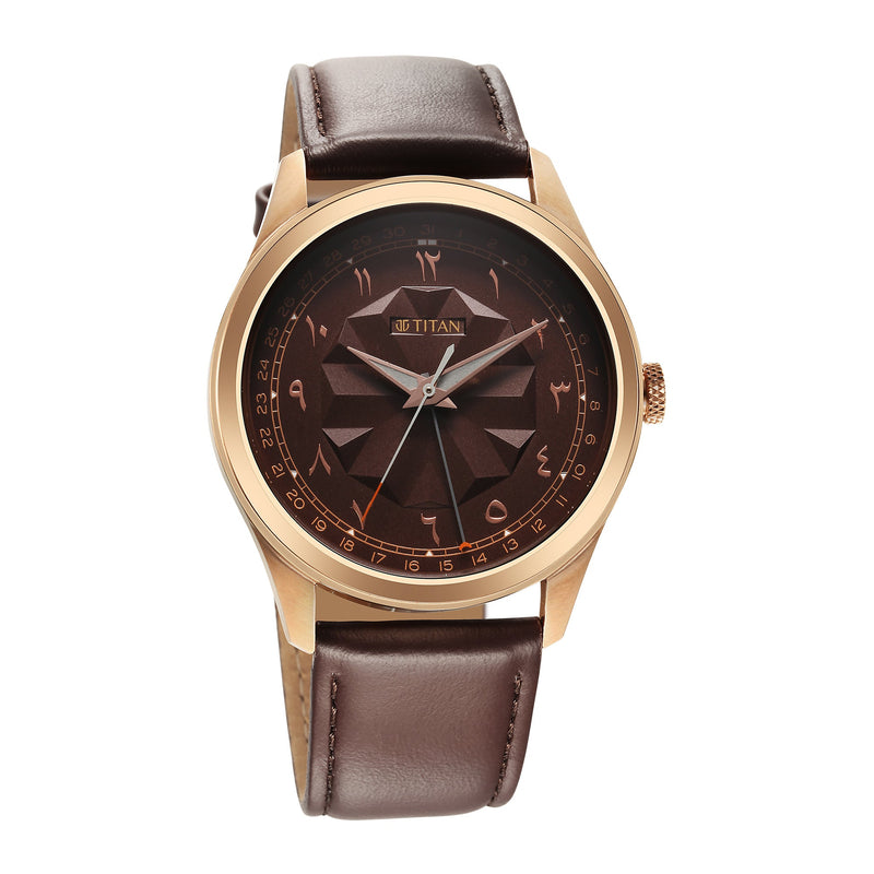 Marhaba Brown Dial Metal Strap Watch