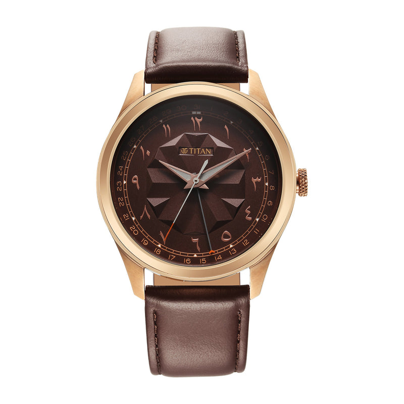 Marhaba Brown Dial Metal Strap Watch