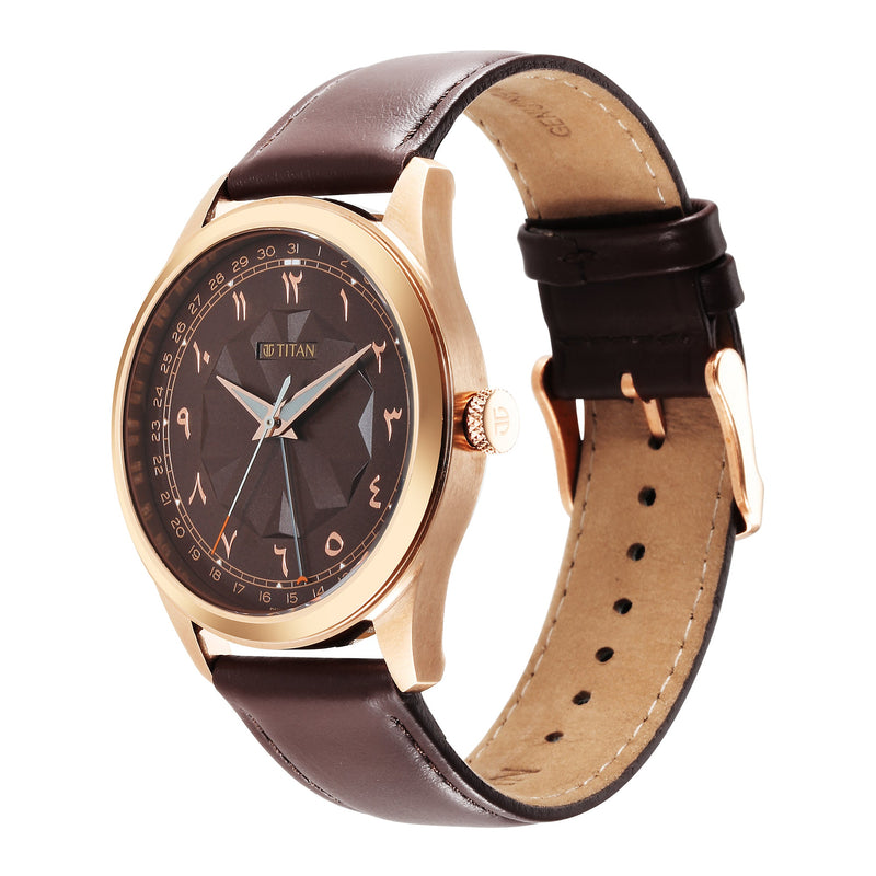 Marhaba Brown Dial Metal Strap Watch