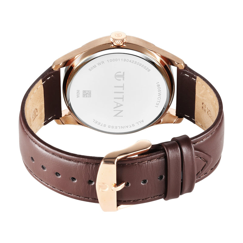 Marhaba Brown Dial Metal Strap Watch