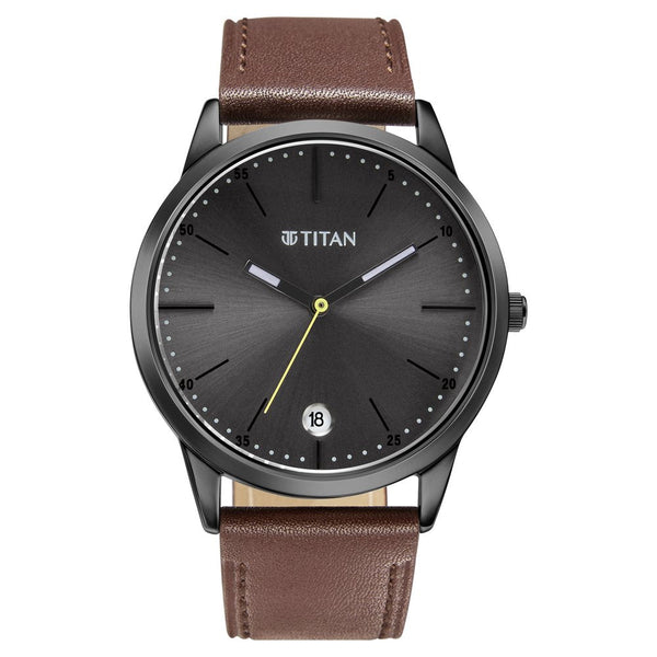 Titan Quartz Analog Leather Strap Watch for Men