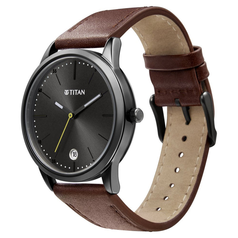 Titan Quartz Analog Leather Strap Watch for Men