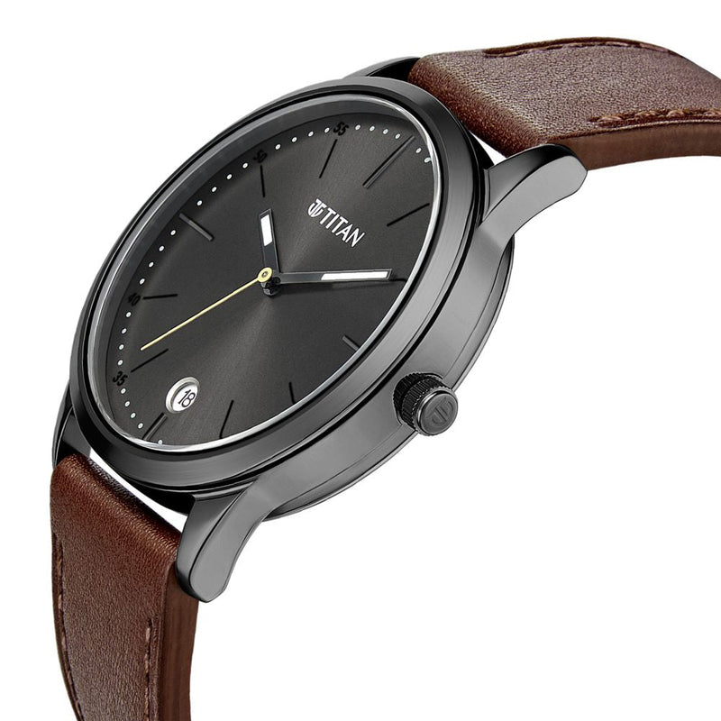 Titan Quartz Analog Leather Strap Watch for Men