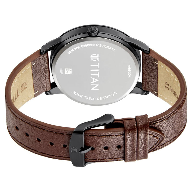 Titan Quartz Analog Leather Strap Watch for Men