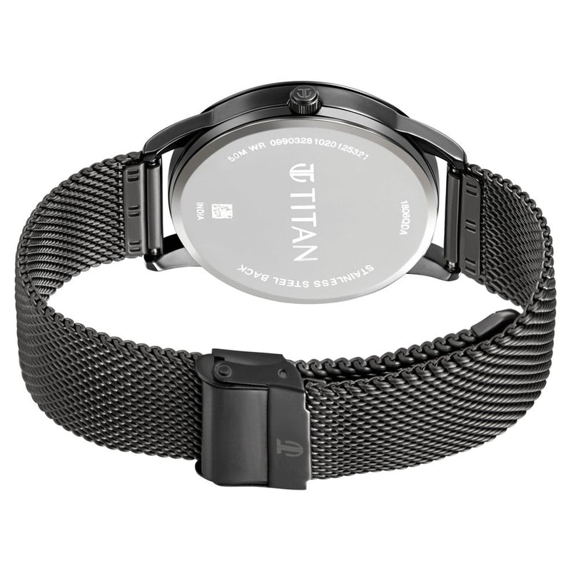 Titan Elmnt Gun Metal Analog Stainless Steel Strap watch for Men