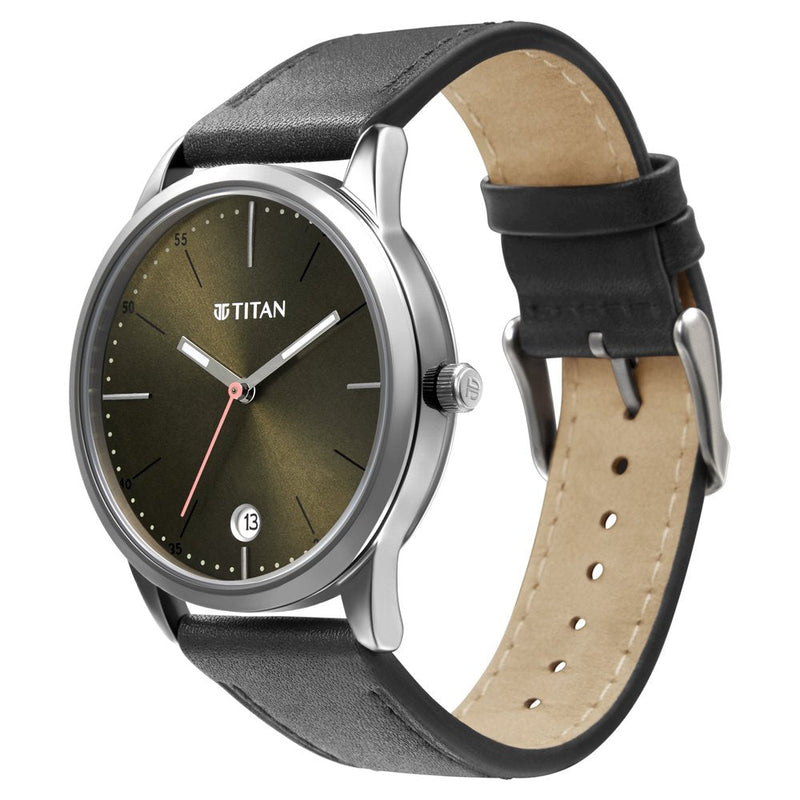 Titan Quartz Analog Leather Strap Watch for Men