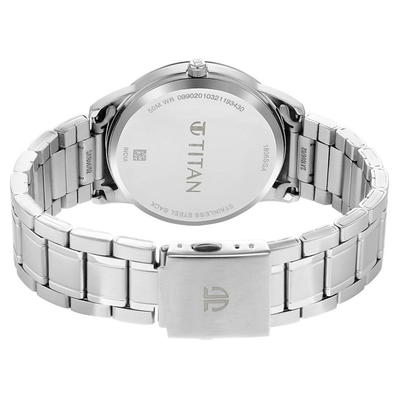 Titan Minimals White Dial Analog Metal Strap watch for Men