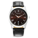 Titan Quartz Analog Dark Brown Dial Leather Strap Watch for Men