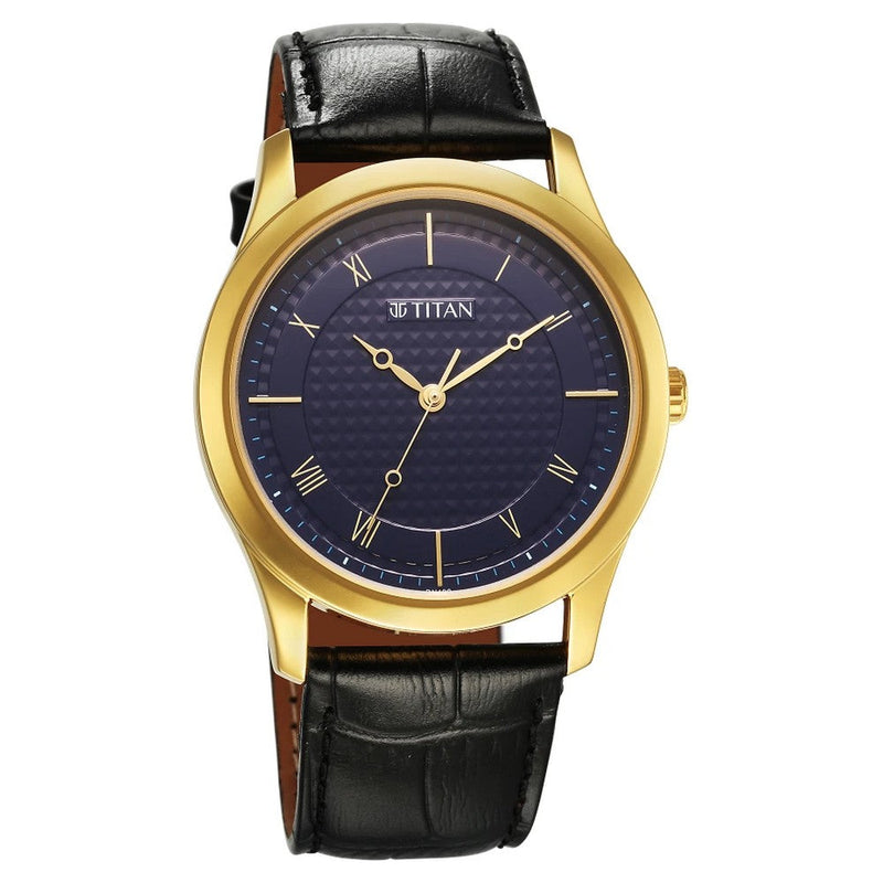 Titan Karishma Blue Dial Analog Leather Strap watch for Men