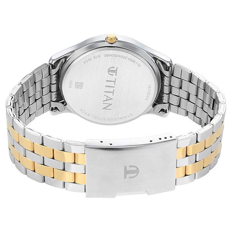 Titan Metal White Dial Analog with Day and Date Metal Strap watch for Men