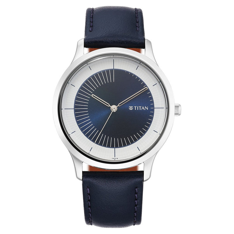 Titan Yin & Yang Blue Dial Analog Leather Strap Watch for Men