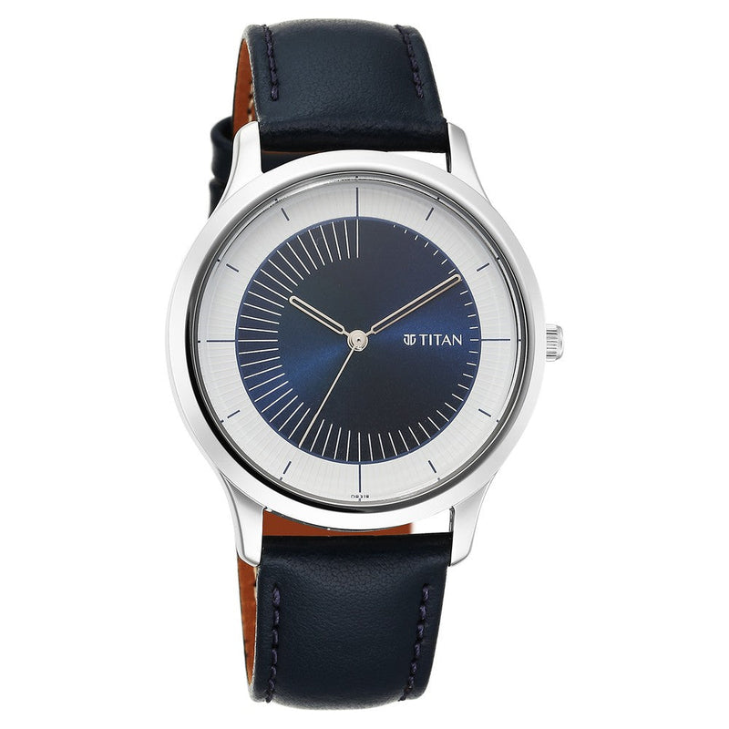 Titan Yin & Yang Blue Dial Analog Leather Strap Watch for Men