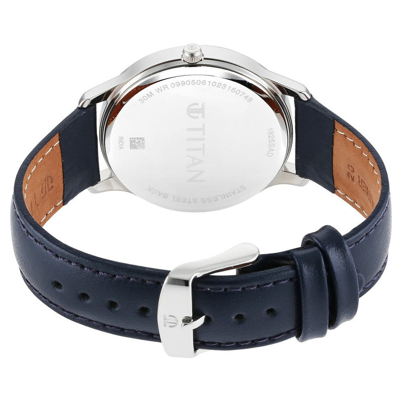 Titan Yin & Yang Blue Dial Analog Leather Strap Watch for Men