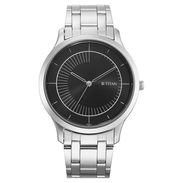 Titan Yin & Yang Black Dial Analog Stainless steel Strap Watch for Men