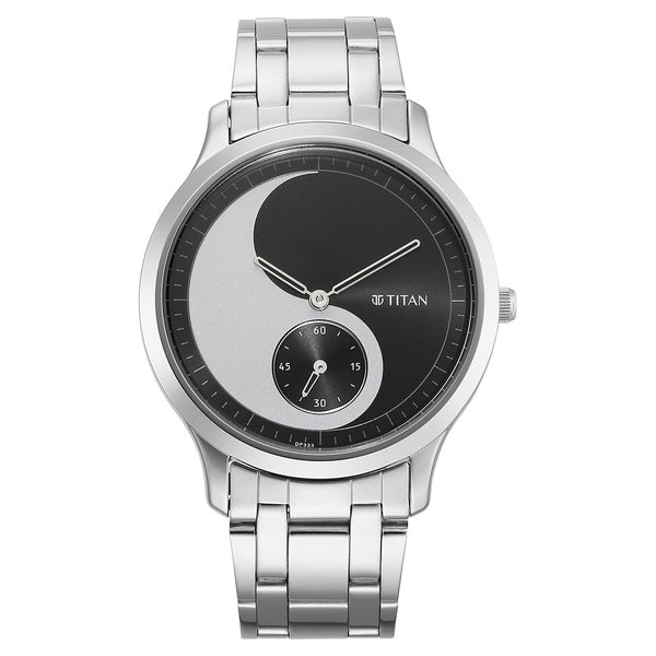 Titan Yin & Yang Black Dial Analog Stainless steel Strap Watch for Men