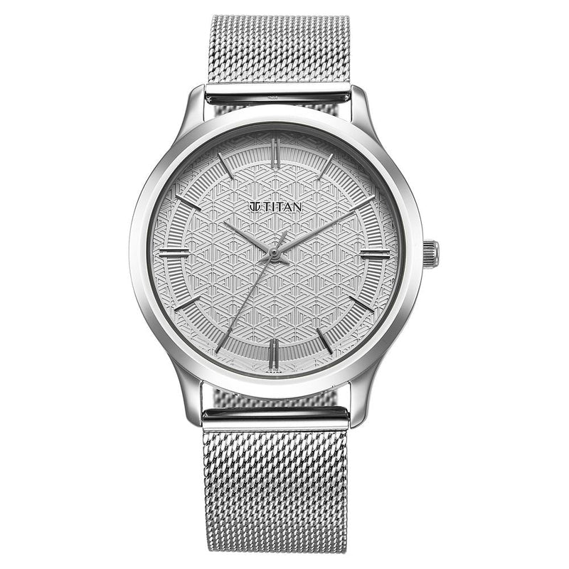 Titan Karishma Quartz Analog Silver Dial Stainless Steel Strap Watch for Men