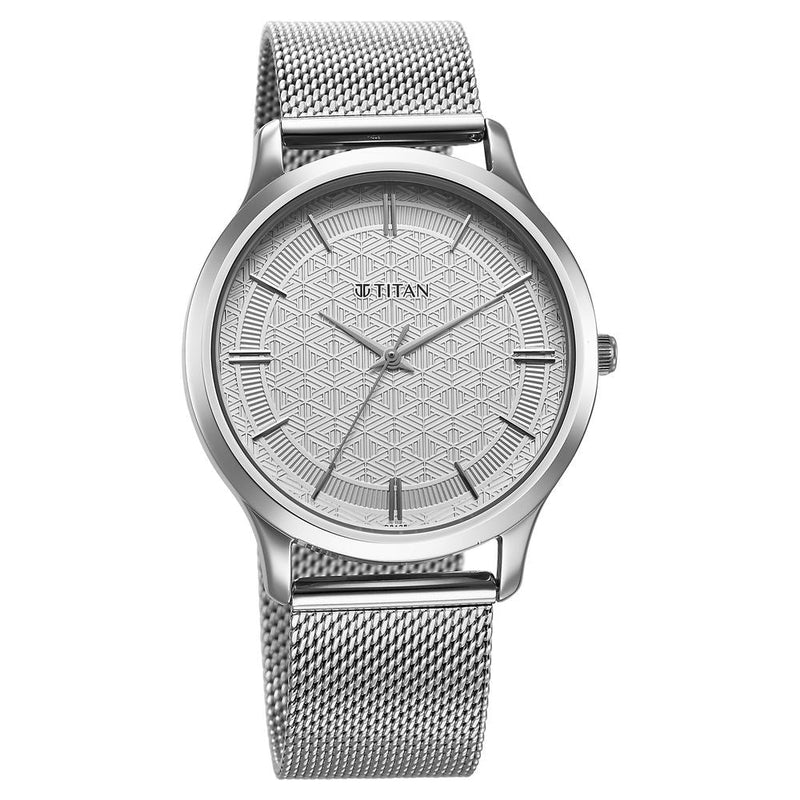 Titan Karishma Quartz Analog Silver Dial Stainless Steel Strap Watch for Men