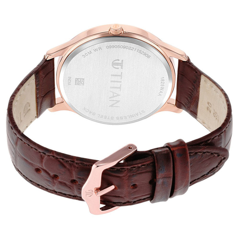 Titan Rose Gold Dial Analog with Date Leather Strap watch for Men