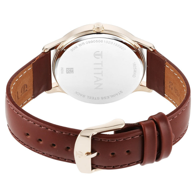 Titan Yin & Yang Red Dial Analog Leather Strap Watch for Men