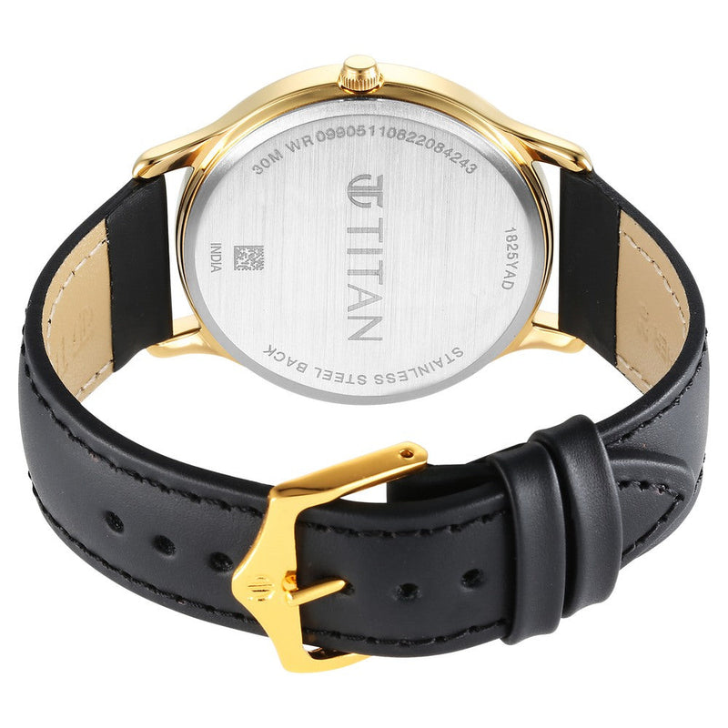 Titan Karishma Radiance Black Dial Analog Leather Strap watch for Men