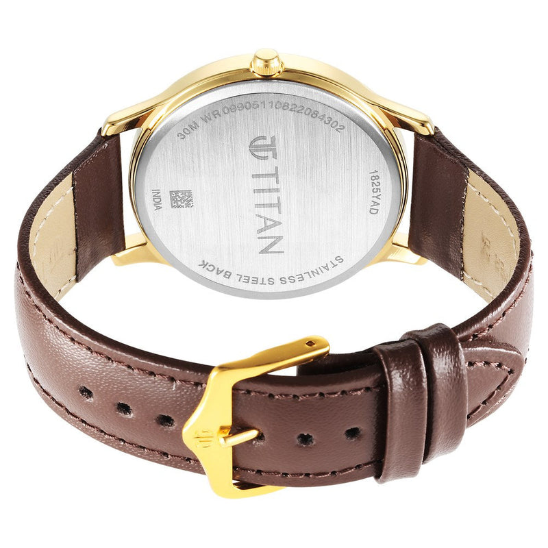 Titan Karishma Radiance Brown Dial Analog Leather Strap watch for Men