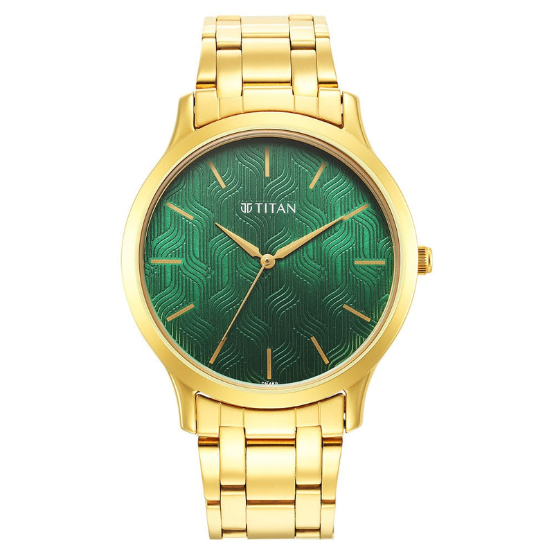 Titan Karishma Radiance Green Dial Analog Stainless Steel Strap watch for Men