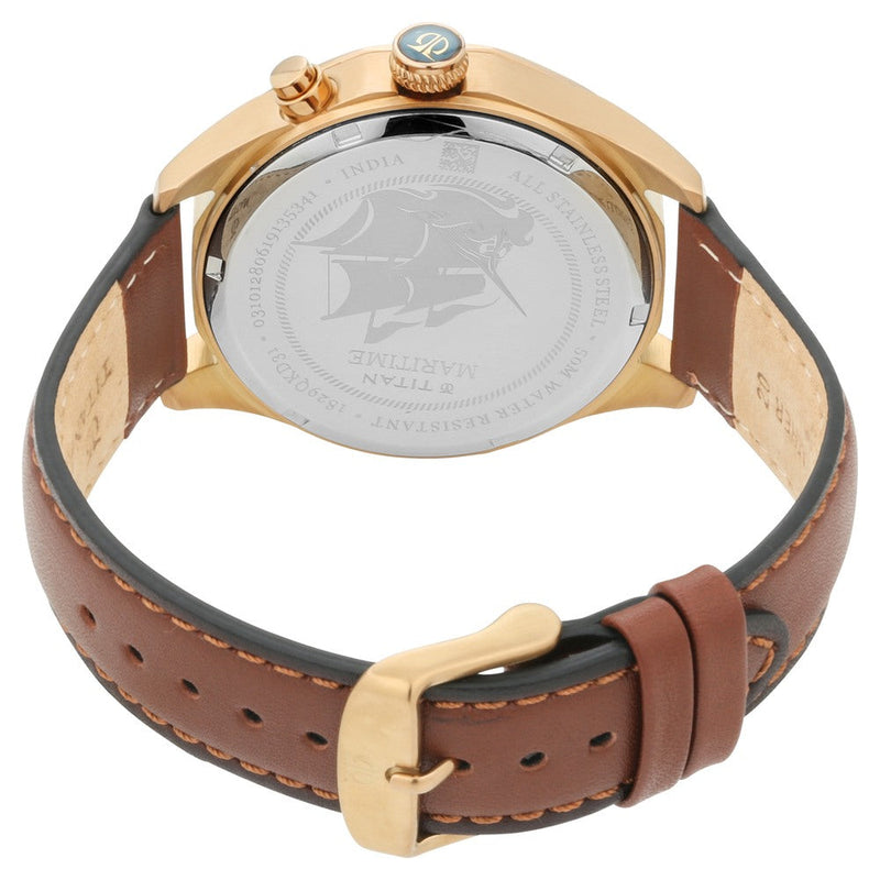 Titan Maritime Green Dial Multi Leather Strap watch for Men