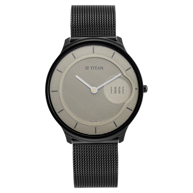 Titan Edge Baseline Beige Analog Stainless Steel Strap watch for Men