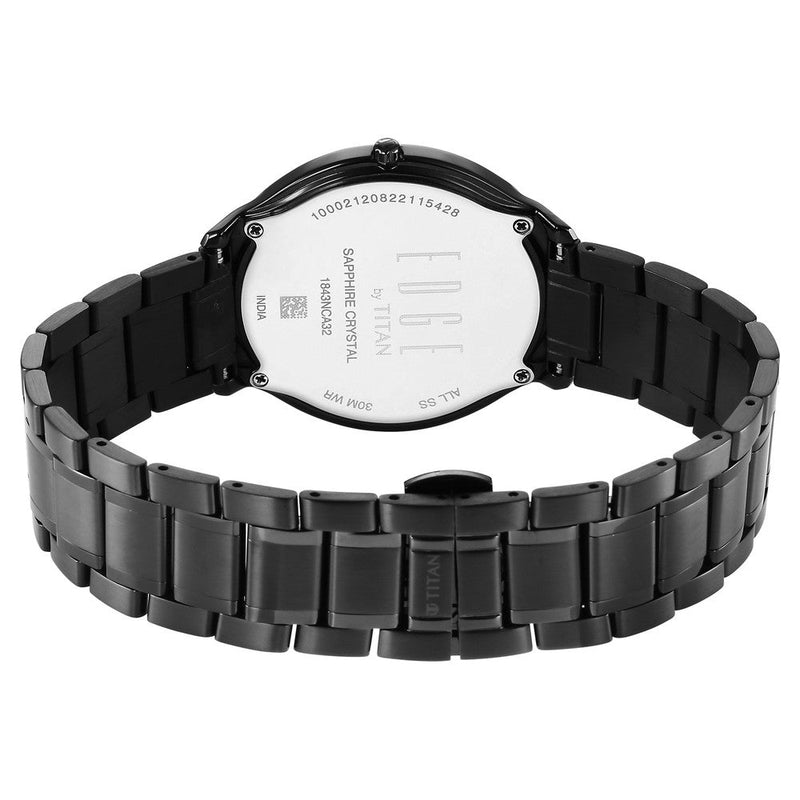 Titan Edge Metal Black Dial Analog Stainless Steel Strap watch for Men