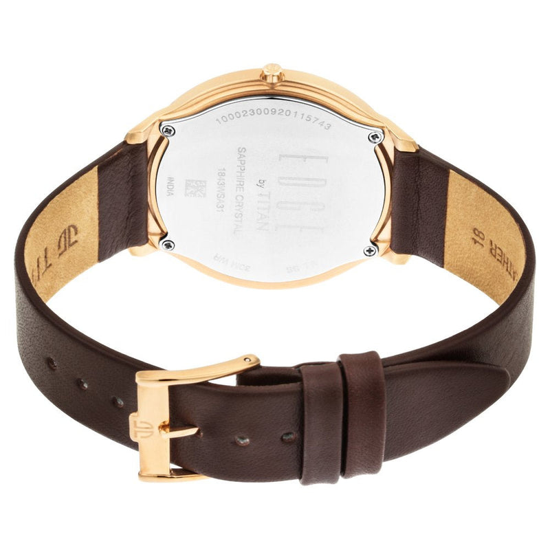 Titan Quartz Analog White Dial Leather Strap Watch for Men