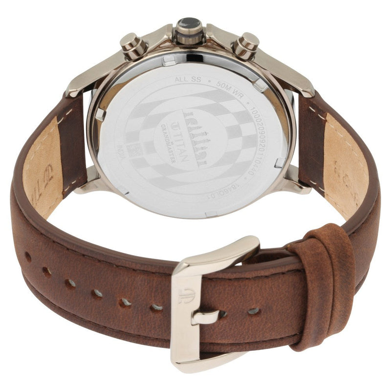 Titan Grandmaster Brown Dial Multi Leather Strap watch for Men