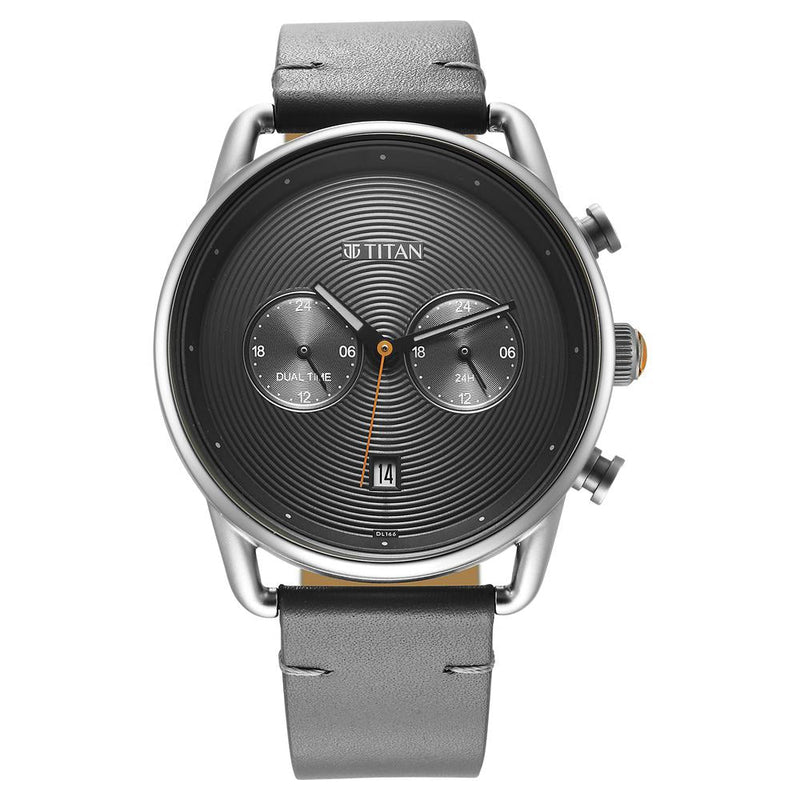 Titan Retro Analog Quartz Leather Strap watch for Men