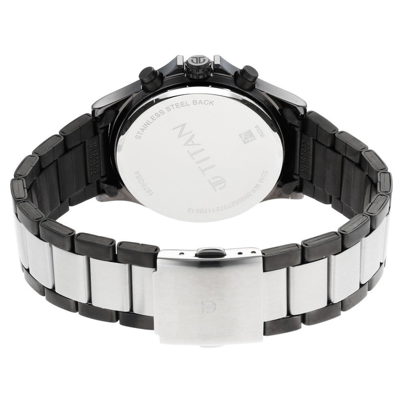 Titan Quartz Analog Silver Dial Stainless Steel Strap Watch for Men