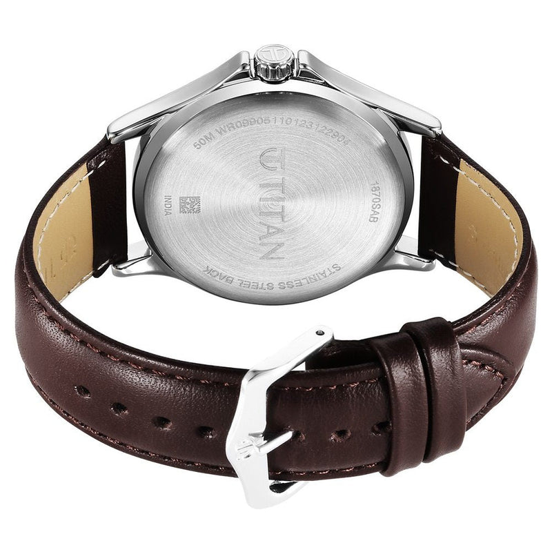 Titan Urban Green Dial Analog Leather Strap Watch for Men