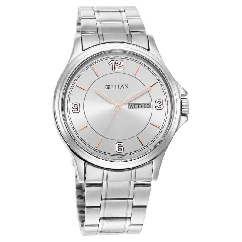 Titan Trendsetters Light Champ Dial Analog Stainless Steel Strap watch for Men