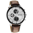 Titan Maritime White Dial Analog with Day and Date Leather Strap Watch for Men