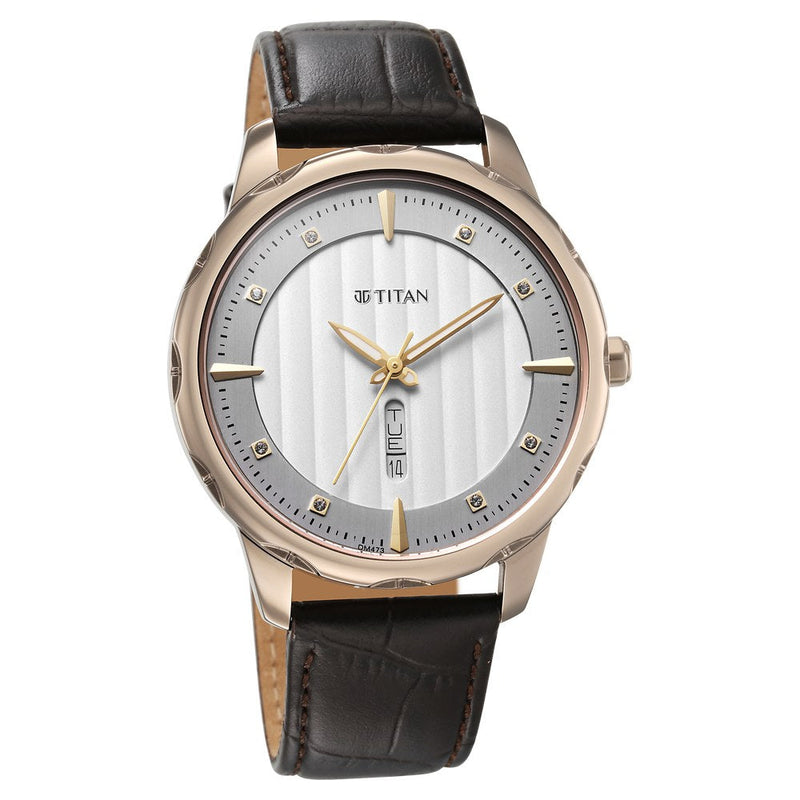 Titan Regalia Opulent White Dial Watch for Men