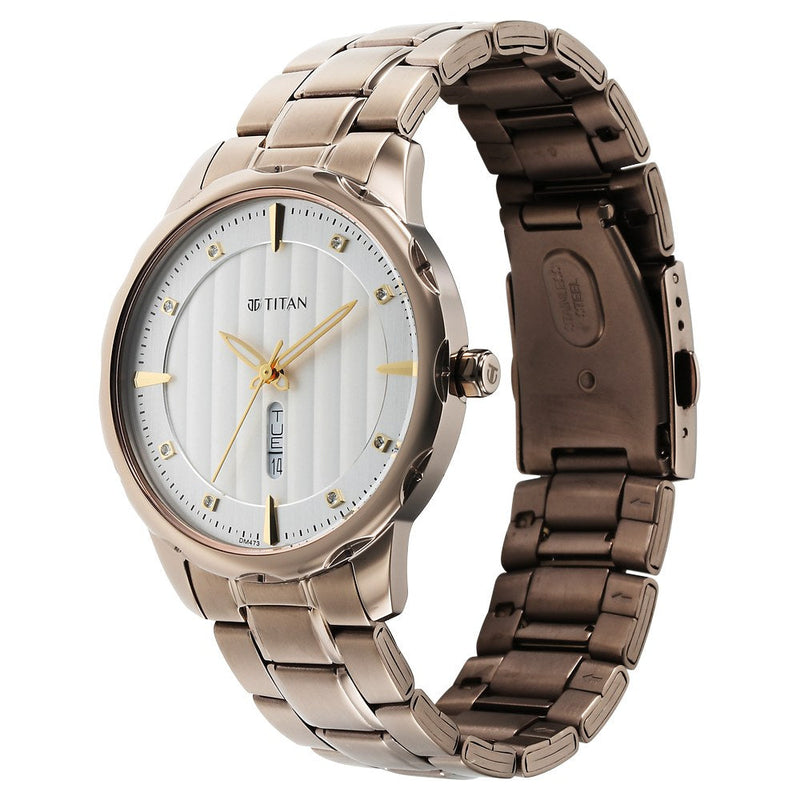 Titan Regalia Opulent White Dial Watch for Men