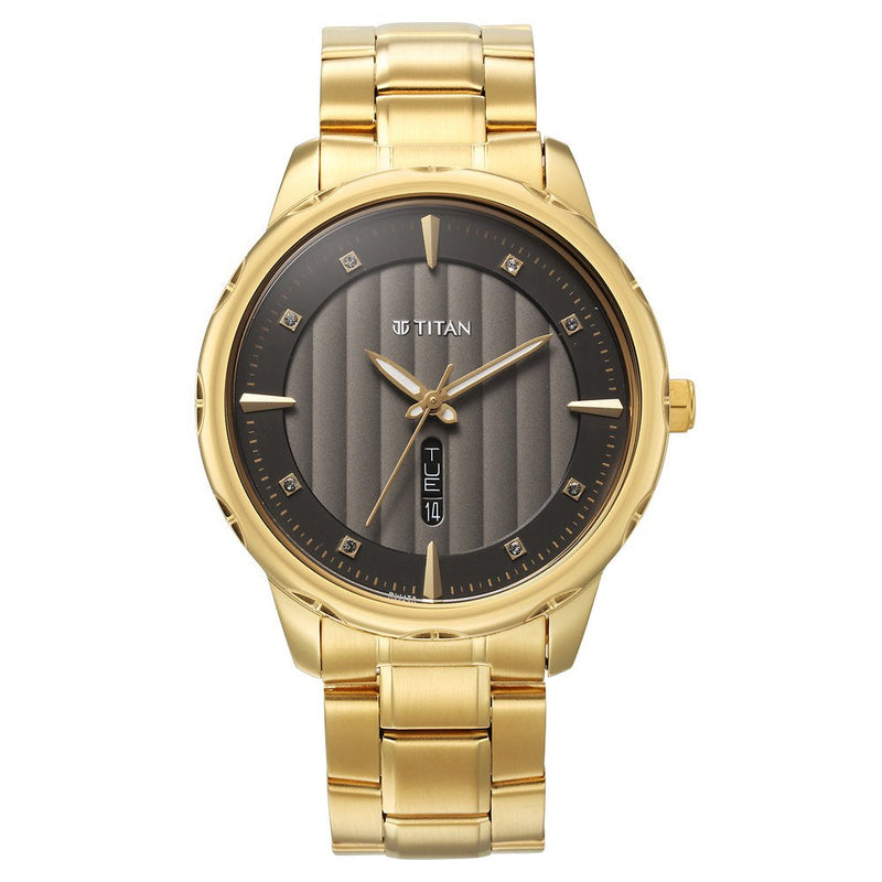 Titan Regalia Opulent Black Dial Watch for Men